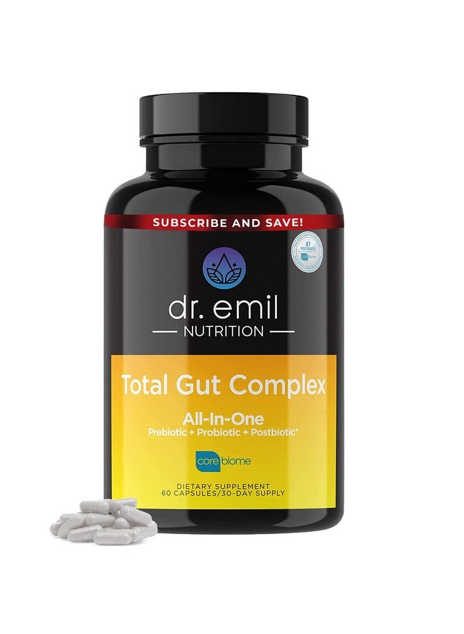 DR EMIL NUTRITION Total Gut Health Complex Prebiotic + Probiotic + Postbiotic Gut Health Supplements For Women And Men Probiotics For Digestive Health & Gut Health 60 Capsules - Image 1