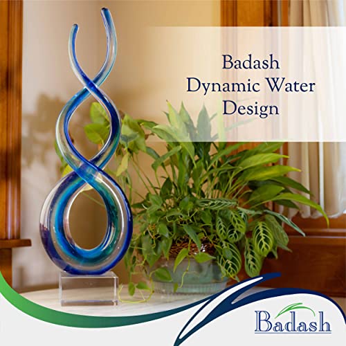 Badash - Touch of The Blues Murano Style Art Glass Centerpiece on Crystal Base H14 - Image 2