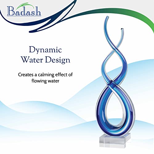 Badash - Touch of The Blues Murano Style Art Glass Centerpiece on Crystal Base H14 - Image 3