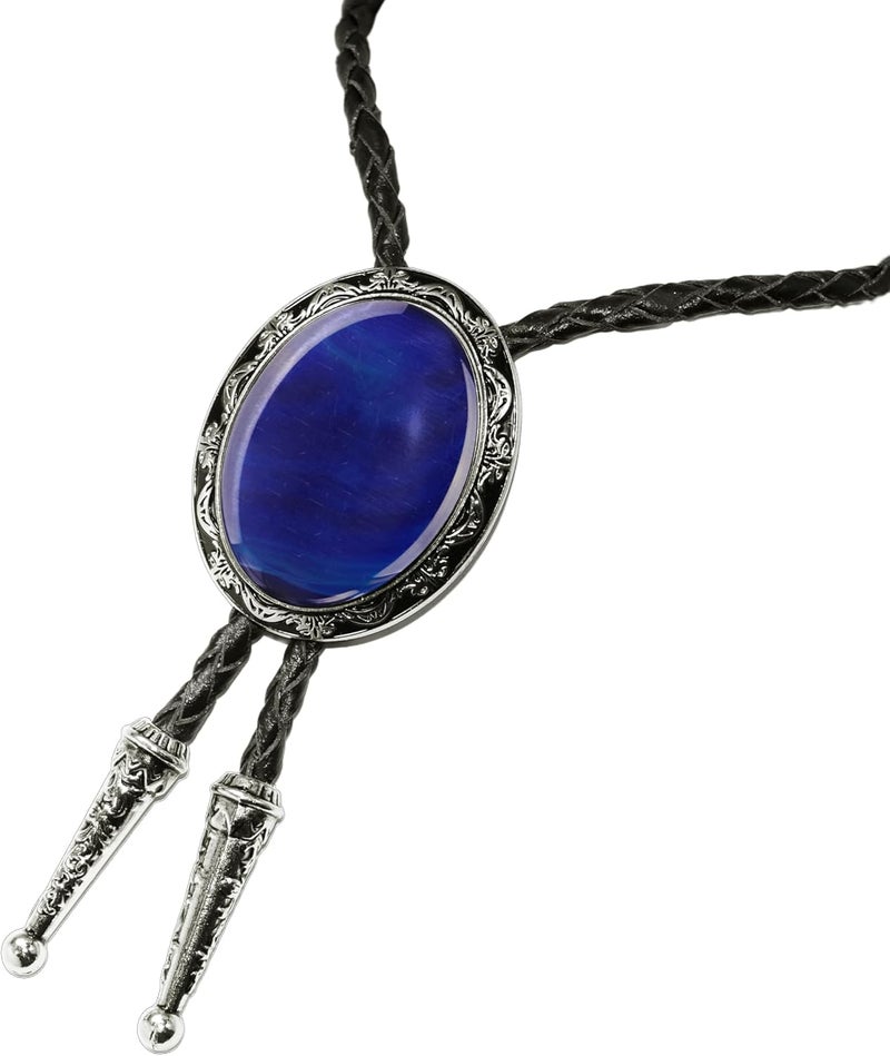 Moranse Bolo Tie with Natural Tiger Eye Stone Celtic Style Genuine and Cowhide Rope - Image 4