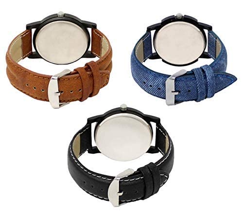 Acnos® Premium Black Dial Analogue Watches Combo Set for Men Pack of - 3(WAT-LR-01-02-05-CMB) - Image 3