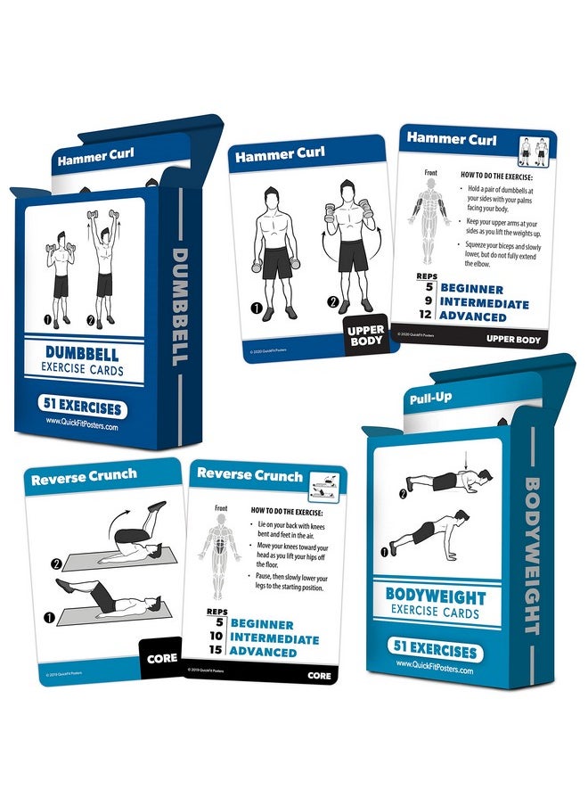 Palace Learning 2 Pack - Bodyweight & Dumbbell Fitness Workout Cards - Over 100 Exercises  - Image 1