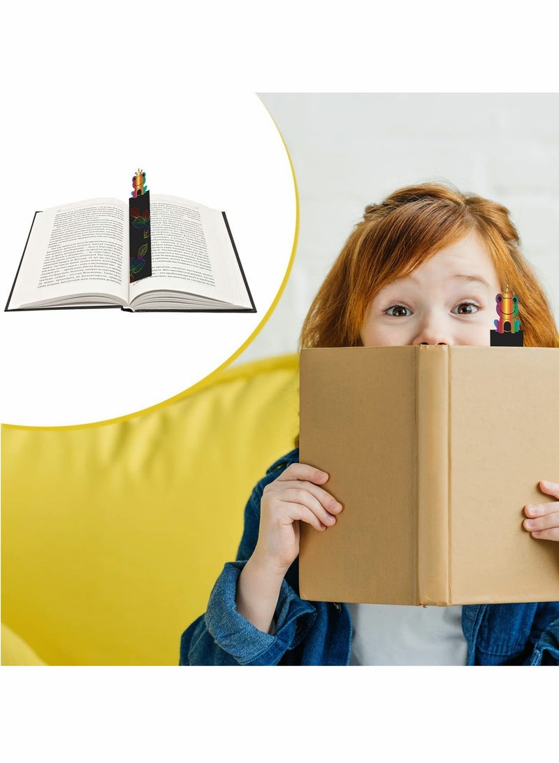 SYOSI Scratch Art Magic Rainbow Bookmarks for Kids Children, Animal Craft DIY Paper Scratch Art Gift Tags with 60 Colorful Ropes and 30 Stylus for Classroom Gifts, Party Bags Filler for Kids (60Pcs) - Image 5