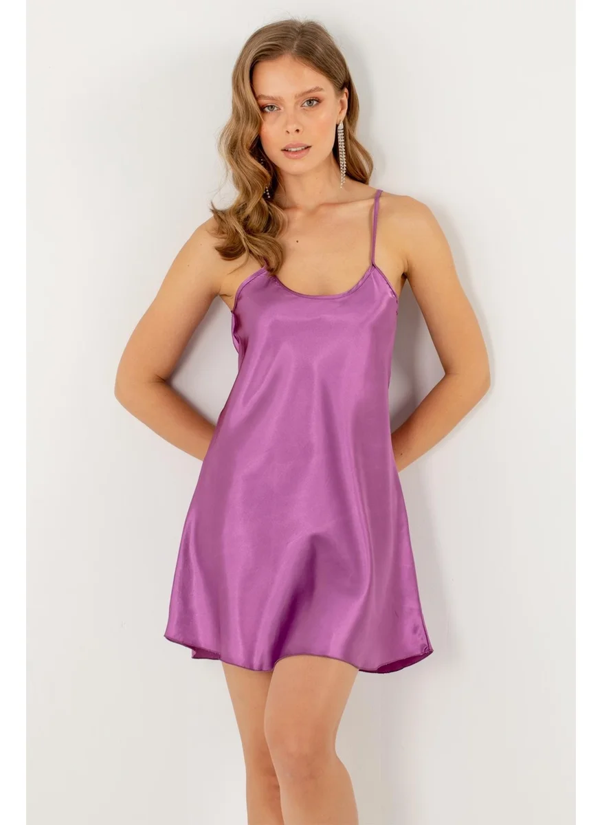 Miorre Thin Strap Mini Satin Nightgown