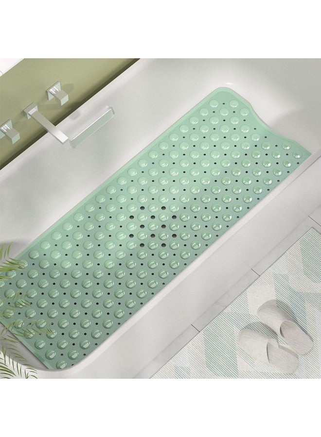 AmazerBath Shower Mat Non Slip 40 x 16 Inches, Shower Stall Mats with Suction Cups and Drain Holes, Non Slip Bath Mat for Tub for Elderly & Kids, Mint Green - Image 2