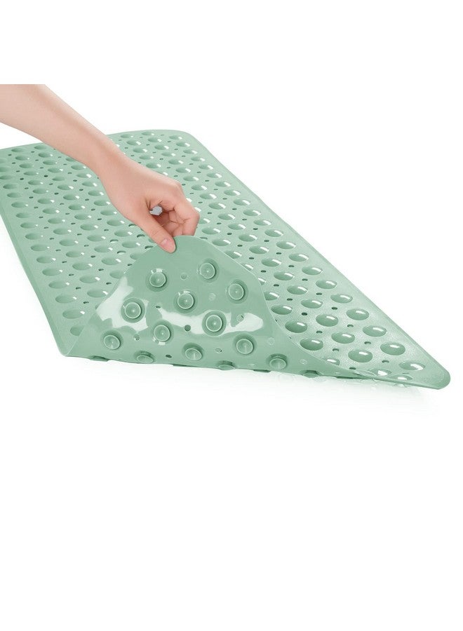 AmazerBath Shower Mat Non Slip 40 x 16 Inches, Shower Stall Mats with Suction Cups and Drain Holes, Non Slip Bath Mat for Tub for Elderly & Kids, Mint Green - Image 3