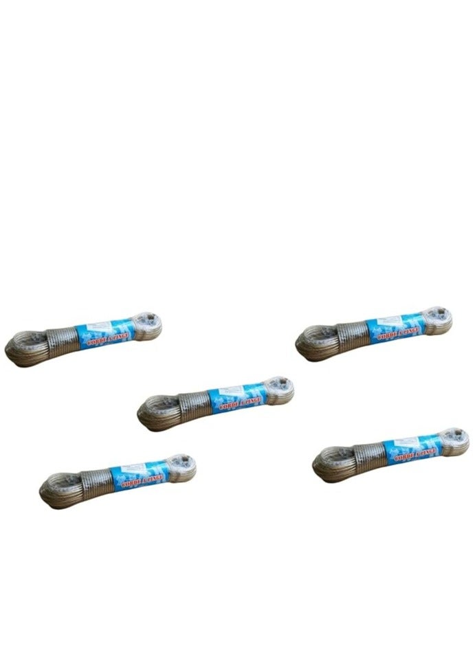 Clothesline, Durability and High Performance (PVC Coated Metal 20 Meters 5 Rolls)