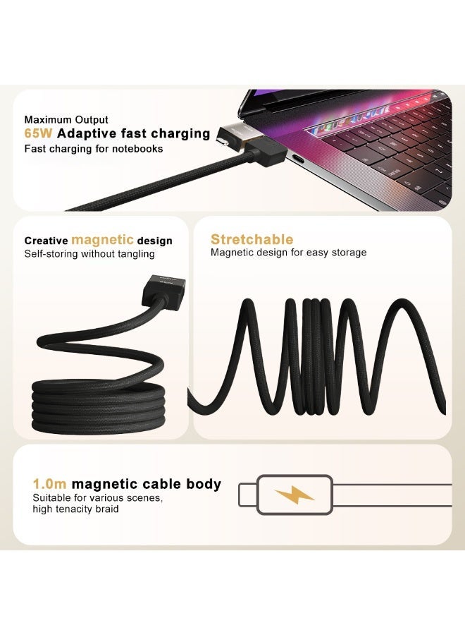 Kara Manda 65W Multi Magnetic Charging Cable, 4 in 1 Multiple Multi Cord Compatible with Lightning,Type C,Micro USB Data Cable Nylon Braided Compatible for Android, Nintendo Switch, Huawei, iPhone iPad - Image 5