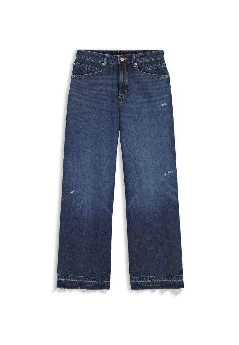 BOSS Relaxed-fit jeans in blue rigid denim