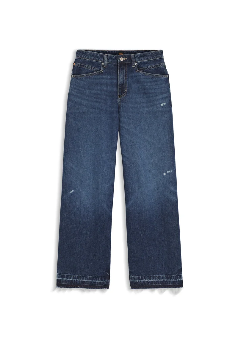 BOSS Relaxed-fit jeans in blue rigid denim