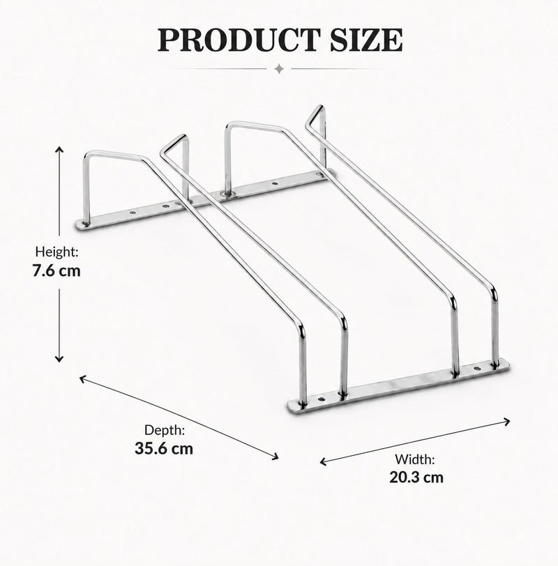 Dunekart Stainless Steel Wine Glass Rack Holder – Under Cabinet Stemware Hanger, Stainless Steel Mount for Kitchen & Bar, Silver - Image 4
