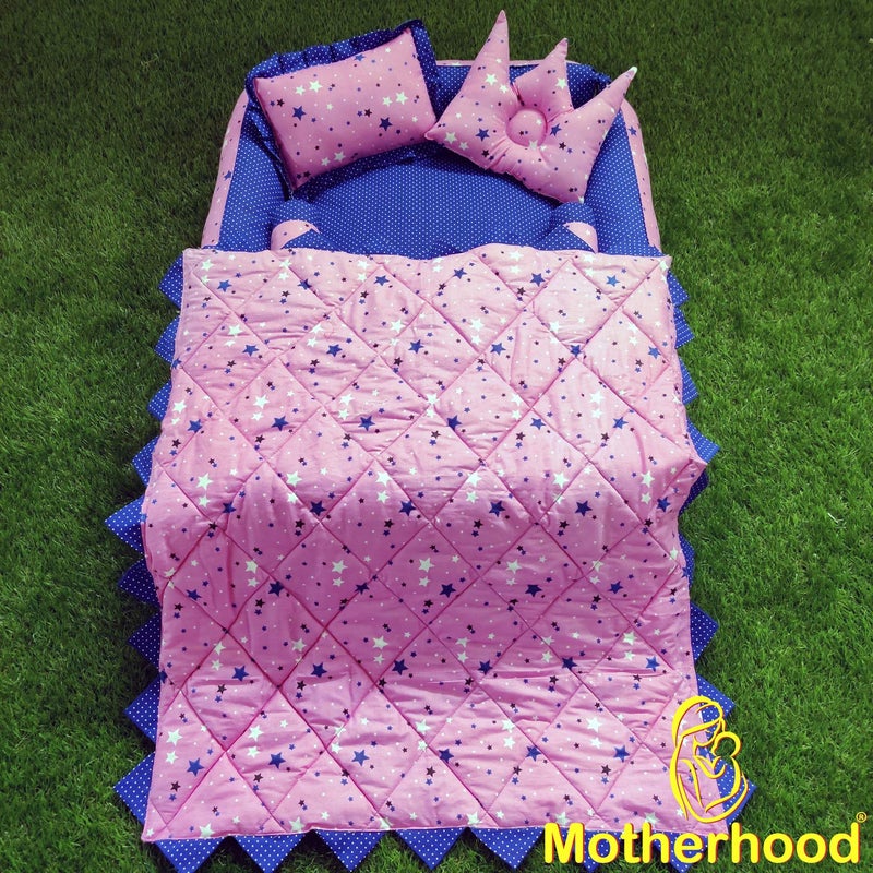 MOTHERHOOD MOTHERHOOD Box Baby Tub Bed with 4 pc Baby Pillow and 1 Large Baby Blanket Luxury UltraSoft Comfortable Baby Mattress Bed Sleeper Bedding Set coSleeper for Newborn to ToddlersZ Pink D - Image 2