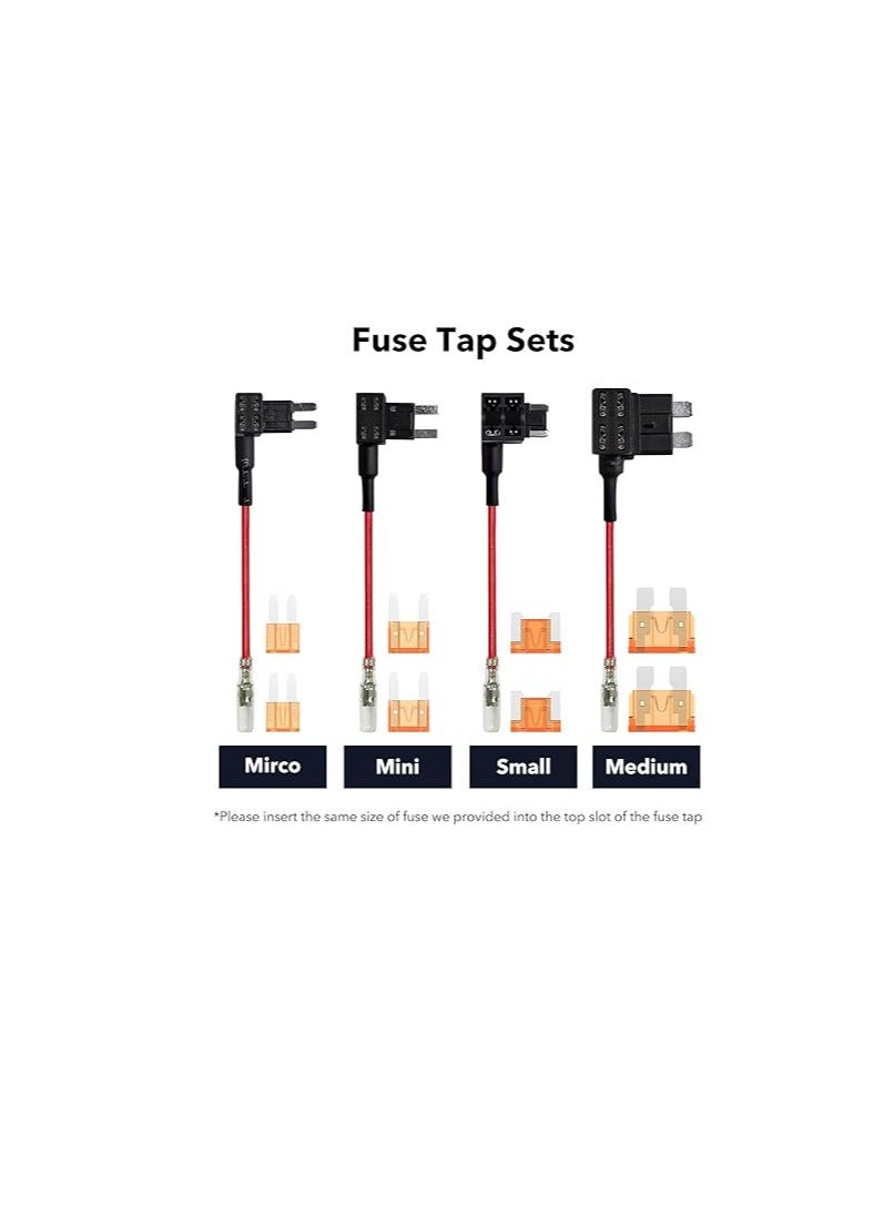 WOLFBOX مجموعة توصيل USB C للسيارات G840S/G900/G850/G930/i07/i17/X5، كابل شاحن سيارة سلكي 12V-24V إلى 5V لكاميرات المراقبة مع حماية من استنزاف البطارية - Image 1