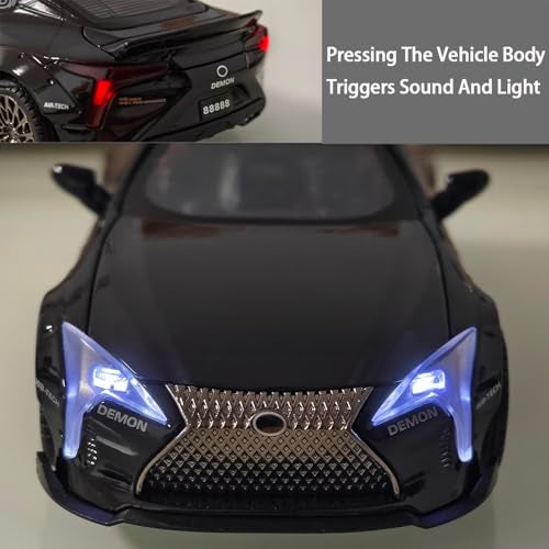 ERBADIHAGO Toy Cars Compatible for LC500 Model Car 132 Diecast Collect Car Toy with Light and Sound Diecast Metal Collectible Model Cars for 3 Year Old Boys Pull Back Car Gift Toys for KidsBlack - Image 5