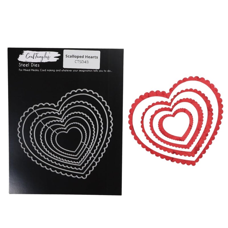 CrafTangles Steel Dies Scalloped Hearts Set of 8 Dies