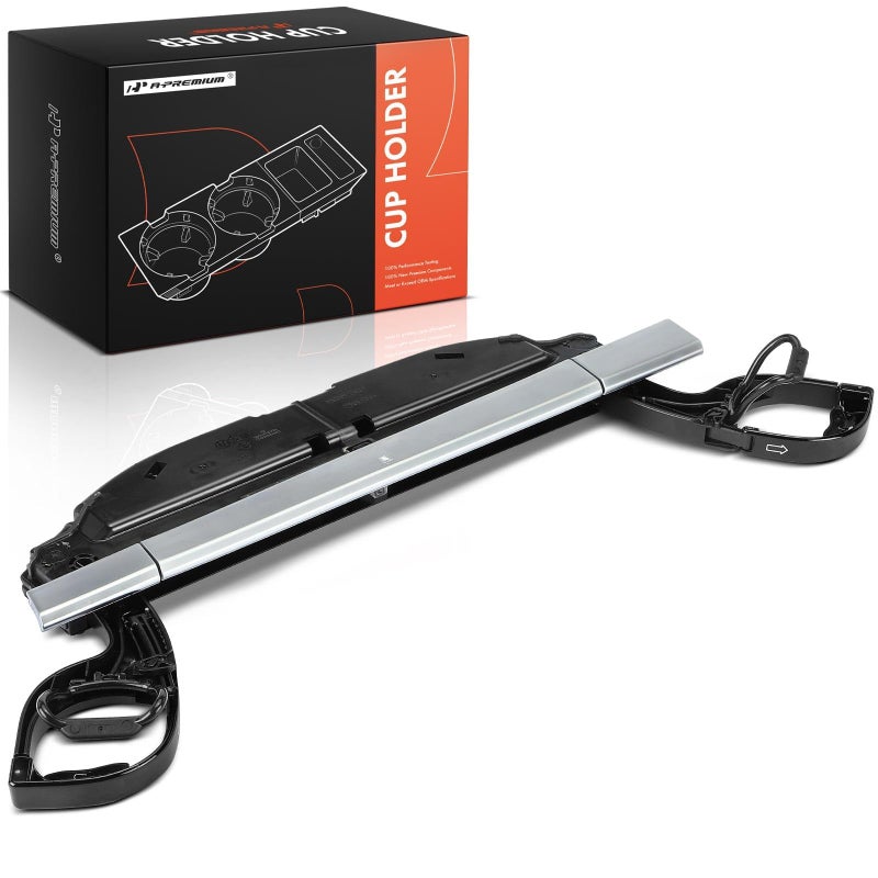 A-Premium APremium Cup Holder Compatible with Porsche Panamera 20102016 Right Passenger Side Silver and Black