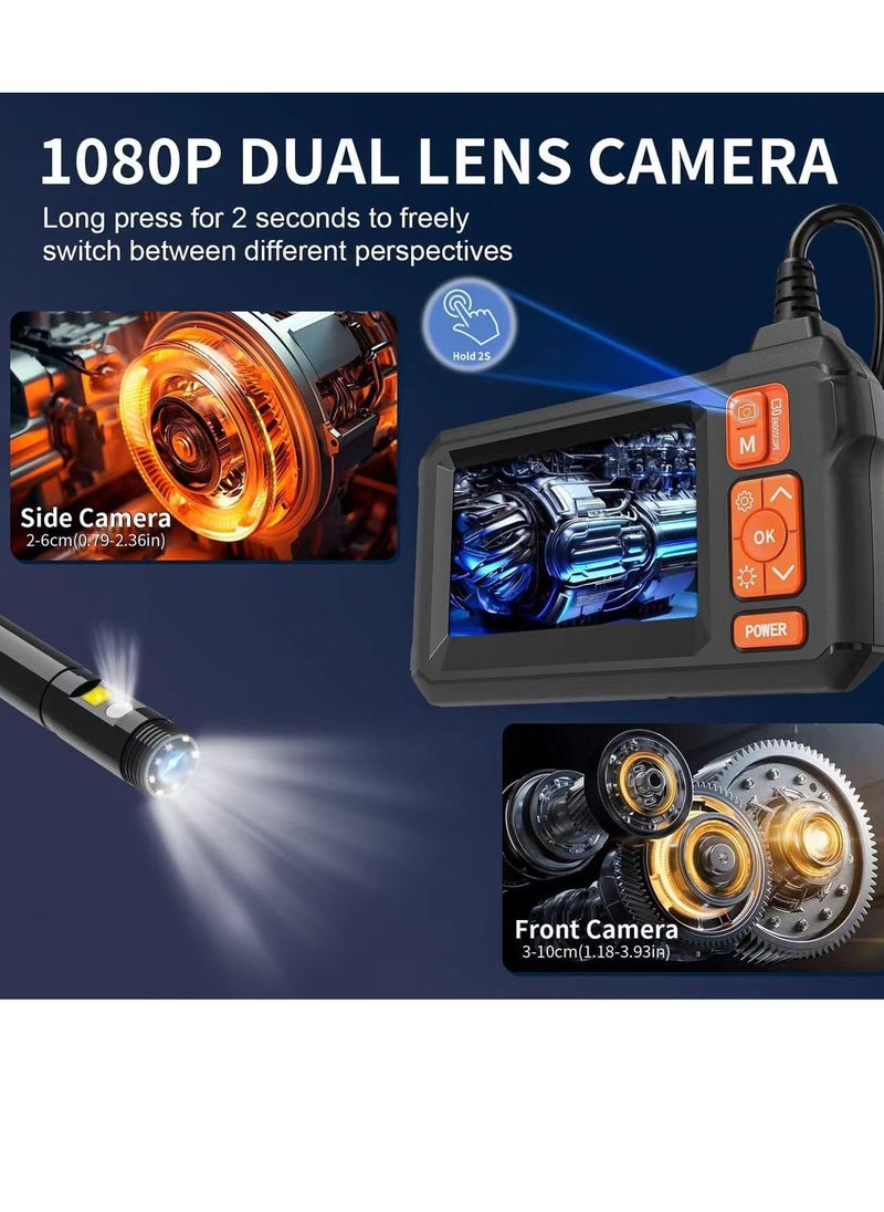 Milatech Dual Lens Endoscope Camera with 4.3" Screen, 16.5FT IP67 Waterproof Flexible Borescope, HD Industrial Sewer/Plumbing/Auto Inspection Camera with LED Lights – Ideal Gadget Gift for Men/Dad/Husband  - Image 2