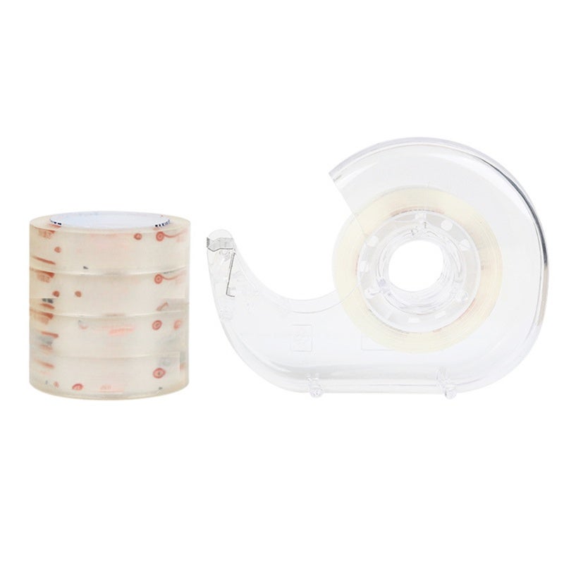 Transparent Tape Rolls: 5Pcs 12Mm 20Y Premium BOPP Material - Strong Adhesion Smooth Cutting Hand Tearing Tape for Office School Home Handcraft - Image 1