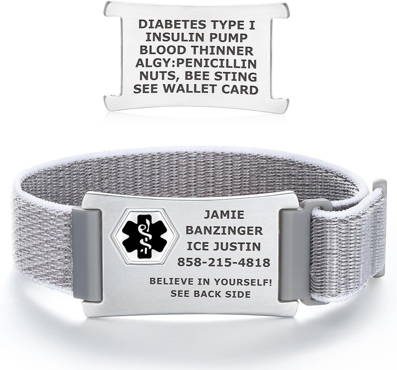 Divoti Custom Engraved Medical Alert ID Bracelet – Dual-Sided Wristband, Stainless Steel – Durable & Rust Free – Adjustable & Trim-to-Fit – Emergency Medical Info Band for Men & Women - Image 1