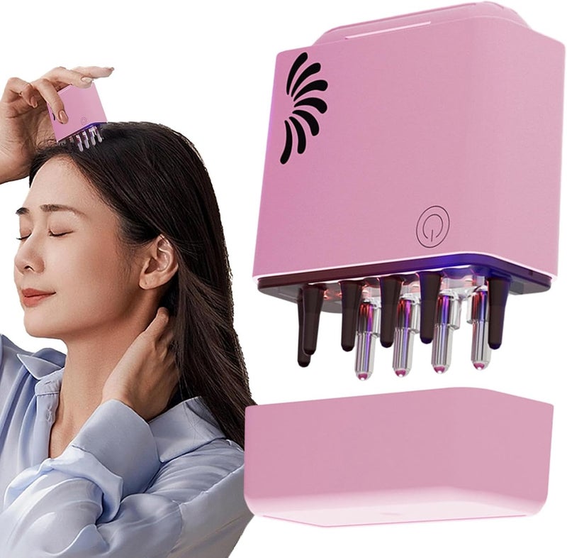 ويندفورج كرافت جهاز كهربائي لتوزيع زيت الشعر وتدليك فروة الرأس - جهاز لتوزيع زيت الشعر | مشط كهربائي لتدليك فروة الرأس وتحفيز نمو الشعر، جهاز تدليك الرأس بالضوء الأحمر - Image 1