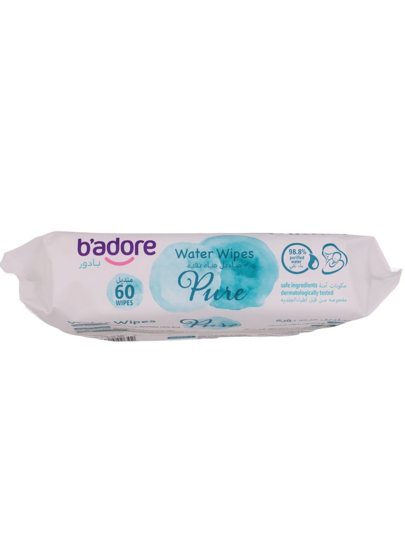 b'adore Pure Water Baby Wipes 60 Wipes 60 Wipes  - Image 3
