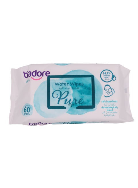 Pure Water Baby Wipes 60 Wipes
