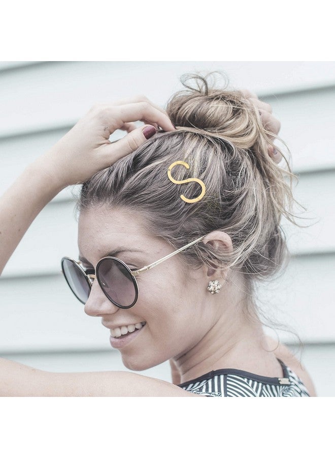 SpinningDaisy Initial Charm With Crystal Accent Hair Pin S Gold - Image 4