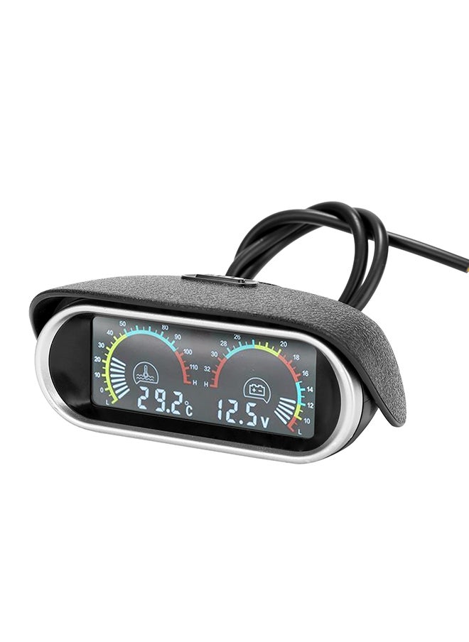 Loquat 2 in 1 Universal 12.0V/24V LCD Liquid Crystal Car Digital Horizontal Gauge Oil Fuel Voltage Gauges Meter Voltmeter  - Image 1