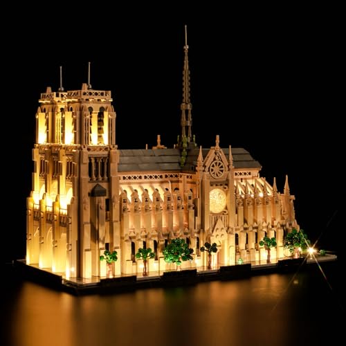 Hilighting Upgraded Led Light Kit Compatible with Lego Architecture Notre Dame Cathedral Building Set Lights Decoration Compatible with Lego 21061 Model Not Included - Image 1