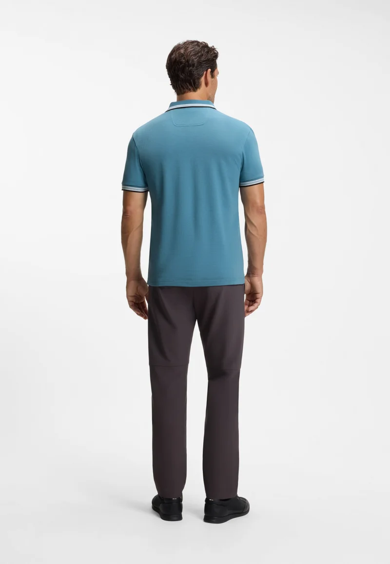 BOSS Cotton piqué polo shirt with logo details