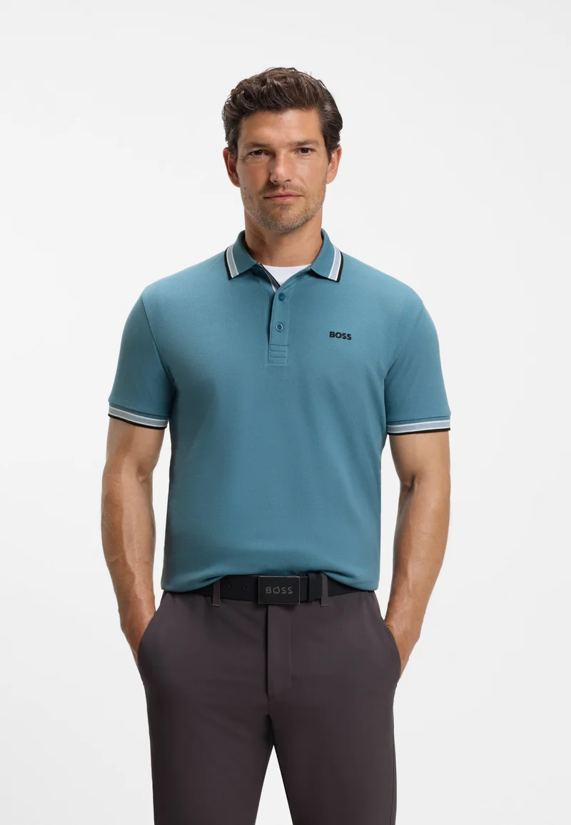 Cotton piqué polo shirt with logo details