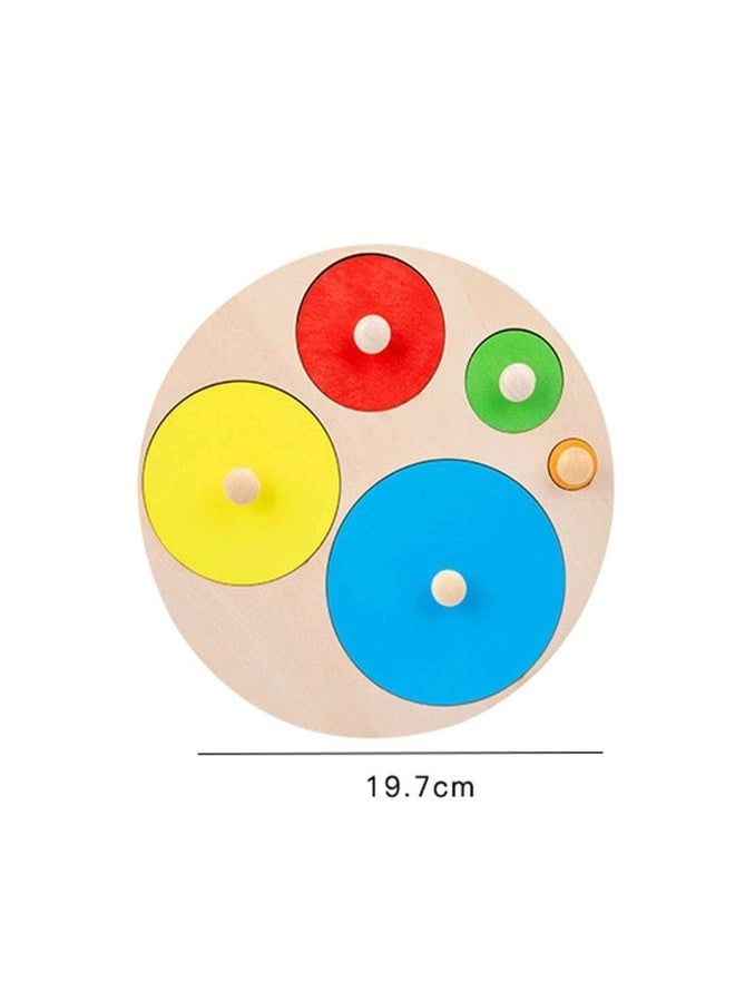Prescent Colorful Round Wooden Educational Intelligence Learning Puzzle Toy Gifts for Kids and More - Image 2
