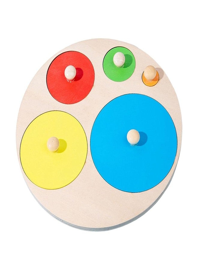 Prescent Colorful Round Wooden Educational Intelligence Learning Puzzle Toy Gifts for Kids and More - Image 3