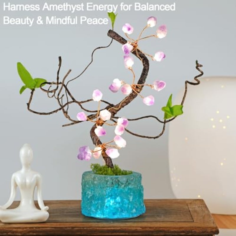 10.6" Crystal Tree of Life Night Light with Remote and Timer, USB/Battery Powered, Adjustable Warm to Cool White, Healing Stone Decor, Unique Gift for Women, Housewarming, Birthday - Image 5