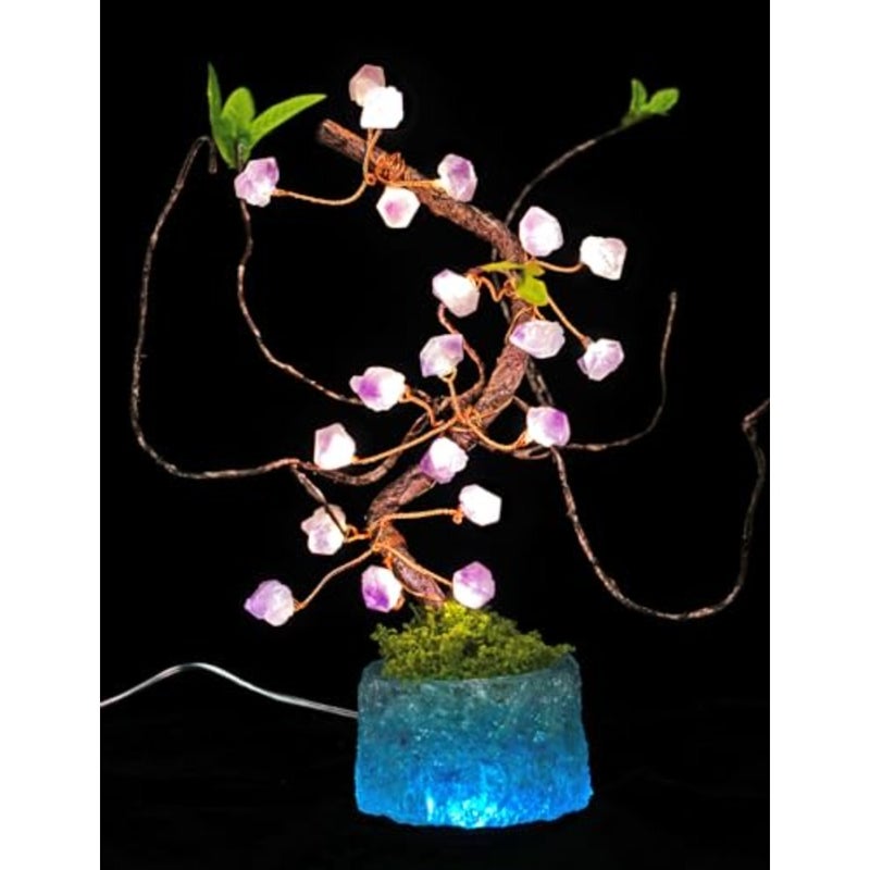 10.6" Crystal Tree of Life Night Light with Remote and Timer, USB/Battery Powered, Adjustable Warm to Cool White, Healing Stone Decor, Unique Gift for Women, Housewarming, Birthday - Image 1