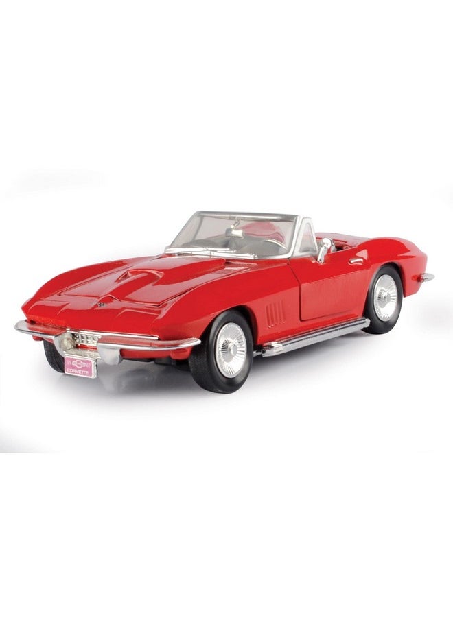 Motor Max 1967 Chevy Corvette, Red - Motormax 73224 - 1/24 Scale Diecast Model Toy Car  - Image 1