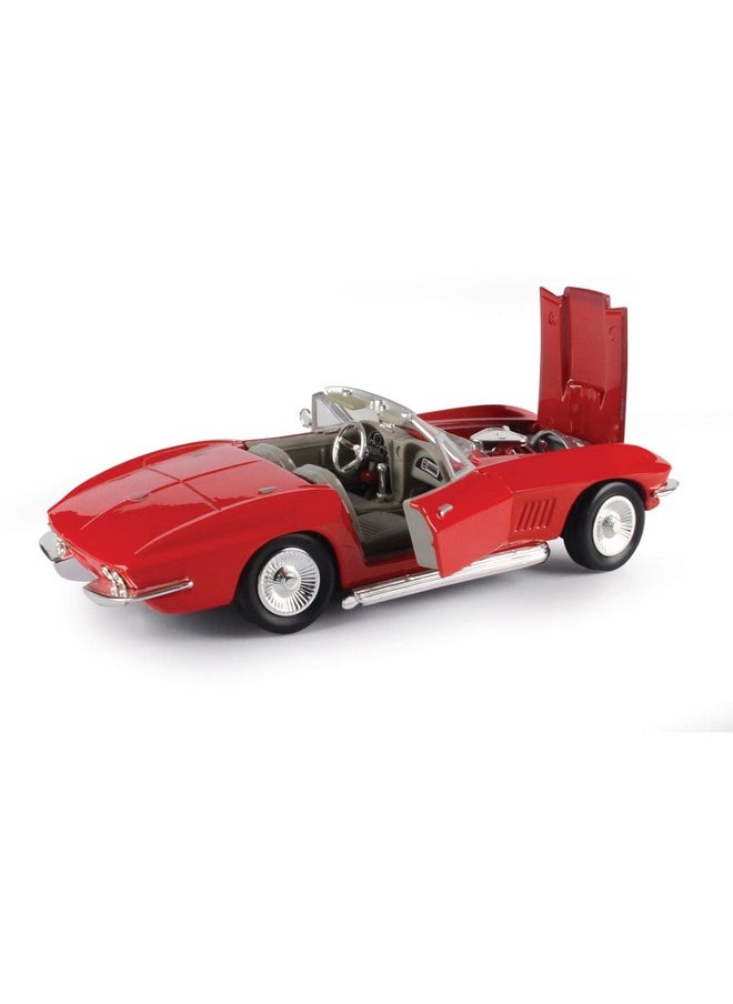 Motor Max 1967 Chevy Corvette, Red - Motormax 73224 - 1/24 Scale Diecast Model Toy Car  - Image 3