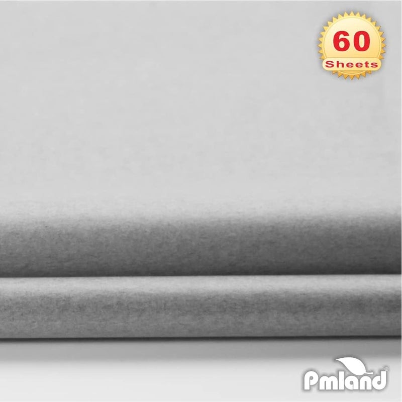 PMLAND ورق تغليف هدايا - لون رمادي فضي - 20 بوصة × 26 بوصة 60 ورقة - Image 3