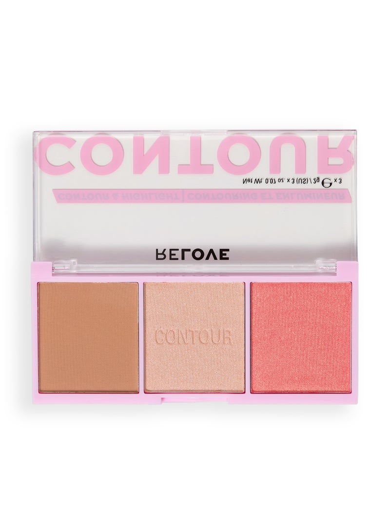 Revolution Relove Colour Play Contour Trio Palette Sugar - Image 3