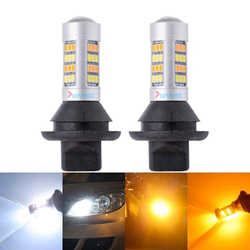 Durvient.com® Error Free Dual Color Switchback DRL Indicator LED Turn Signal with Built-in Resistors (PY21W BAU15S Cross Pin, 1 Pair) - Image 1