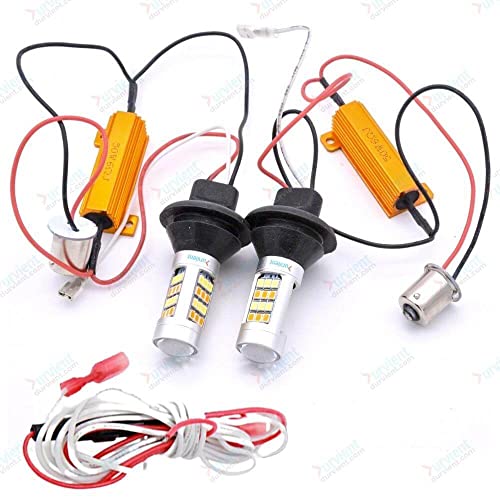Durvient.com® Error Free Dual Color Switchback DRL Indicator LED Turn Signal with Built-in Resistors (PY21W BAU15S Cross Pin, 1 Pair) - Image 3