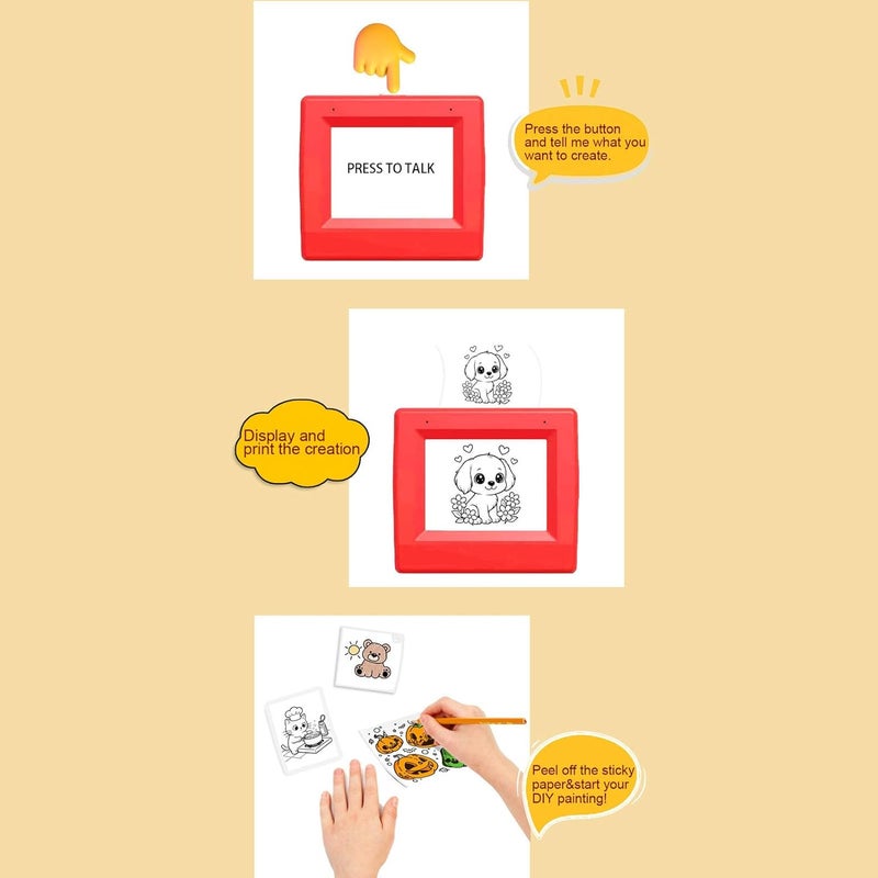 Yunseity AI Voice Sticker Printer Smart Thermal Label Maker with HD Preview Screen for Kids DIY Projects Home School Travel - Image 5