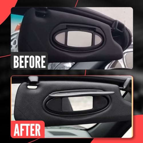 BILLFARO 1Pcs Sun Visor Mirror Cover Replacement,Driver/Passenger Side Sunvisor Vanity Mirror Lid Caps Cover for Porsche 996/997-911 986/987 for Boxster for Cayman 1996-2010 - Image 2