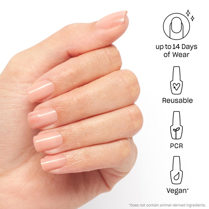 OPI On Point Glow to Prom With Me? | Short Squoval Nude Iridescent Press On Nails | With Nail Glue | Long Lasting, Reusable, Non-damaging - Image 2