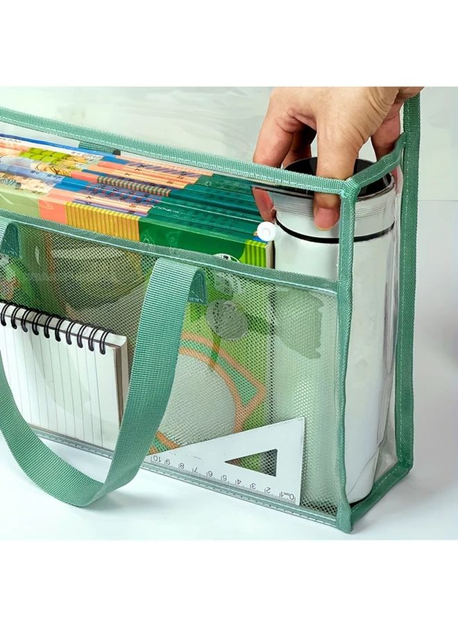 Vertical Green Large Capacity Waterproof PVC Document Storage Bag Expandable Organizer Folder For Office Students Teachers - Image 3