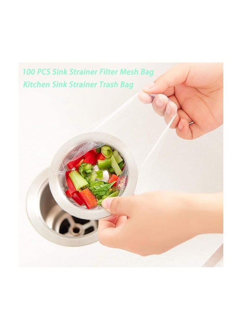 Disposable Sink Strainer Mesh Bag for Kitchen-100 Pcs, Norlitec Sink Strainer Mesh Bags for Kitchen Bathroom Balcony, Premium Disposable Anti-Clogging Sink Strainer Bags for all Home Sink Strainers - Image 3