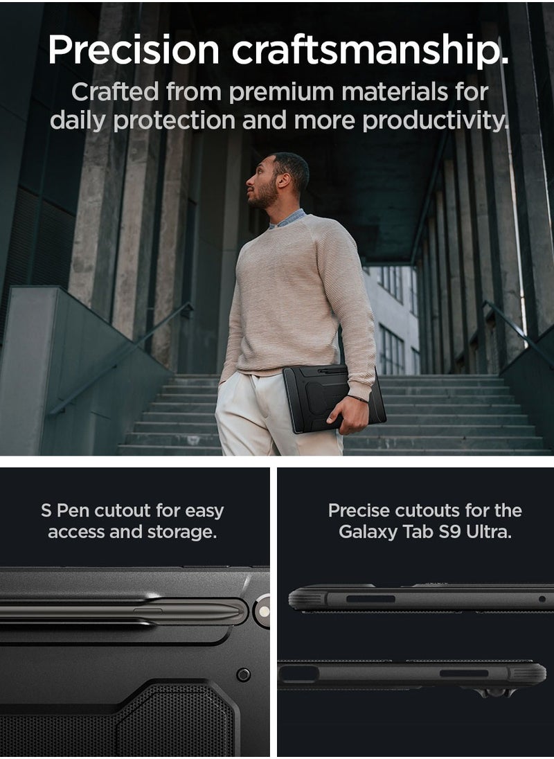 Spigen Rugged Armor Pro Samsung Galaxy Tab S9 Ultra / Galaxy S8 Ultra Case Cover 14.6 inch with S Pen Holder - Black  - Image 4