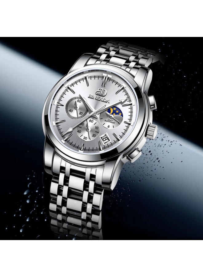 Binkada Men's Moon Phase Multifunction Automatic Mechanical Watch Top 10 Brand Birthday Gift For Boyfriend - Image 2