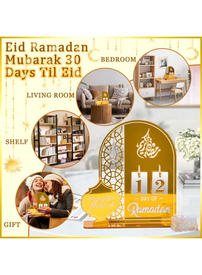 تشيلور تقويم رمضان، تقويمات العد التنازلي الأكريليكية، ديكورات رمضانية للمنزل، تقويمات العد التنازلي الأكريليكية، هدايا زينة رمضان، 30 يومًا حتى العيد - Image 3
