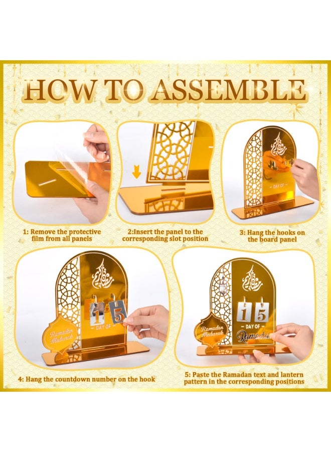 تشيلور تقويم رمضان، تقويمات العد التنازلي الأكريليكية، ديكورات رمضانية للمنزل، تقويمات العد التنازلي الأكريليكية، هدايا زينة رمضان، 30 يومًا حتى العيد - Image 5